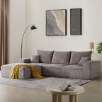 40" Oversized Square Corduroy Ottoman Pouf - Poofy Soft Foot Rest with Foam Chunk Filling, Movable Large Ottoman Pouf Footstool for Living Room Sofa Couch Bedroom, Grey(1 Piece)