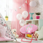 Relaxdays Children's Folding Armchair, Unicorn, H x W x D: 47 x 50 x 48 cm, for Indoor or Outdoor Use, Pink