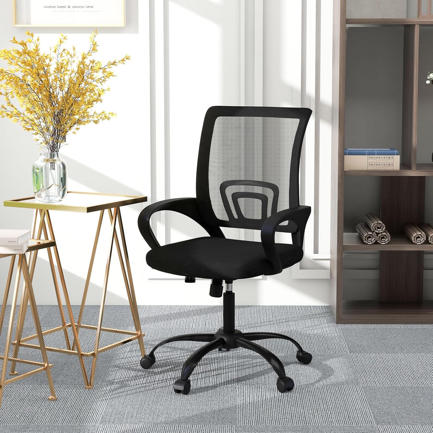 Bonzy Home Ergonomic Conference Room Chairs Set of 10, Rolling Office Chairs with Wheels, Mesh Computer Desk Chair with 360°Swivel, Height Adjustable, 10 Pack