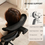 CabLady S2 Petite Office Chair for Women & Small Frames - 330lb Capacity, 4D Adjustable Lumbar/Headrest, Flip-Up Arms & Footrest, Ergonomic Desk Chair