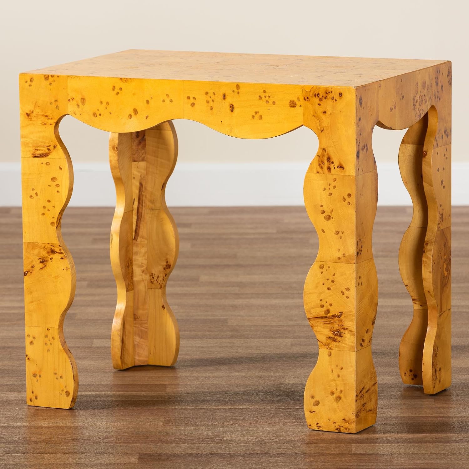 Bali & pari Huxley Modern and Contemporary Real Burl Wood End Table
