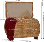 Household Essentials Large Curved Wicker Storage Chest with Liner | Water Hyacinth, Natural