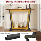 2 Tier Narrow Console Table, 31.5'' Entryway Table, Rustic Brown | Industrial Console Table with Storage, Thin Entryway Table for Foyer, Entrance, Hallway, Living Room, Corridor, Office