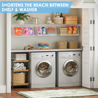 23.62” Extra-Long Under-Shelf Hanging Laundry Basket Organizer, 3-Pack Space-Saving Laundry Organizer, Fits Wire Shelving (Rod Diameter < 0.38”), Modular with Dividers for Custom Laundry Organization