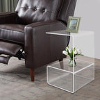 Modern Acrylic Side Table, 3-Tier End Table for Small Spaces, Clear Bedside Tables with 22lbs Capacity for Living Room, Bedroom, Bathroom, Apartment