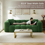 KISLOT 84" Boneless Couch No Assembly Required Loveseat Sofa Modern Deep Seat Cloud Couch Modern Compressed Sofa Oversized Upholstered 3-Seater for Living Room Bedroom