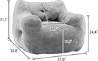 Bean Bag Chair, Bean Bag Sofa Chair with Armrests Stuffed High-Density Foam, Lazy Sofa Comfy Chairs for Living Room,Bedroom (Light Green)