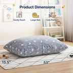 BRINJOY Kids Bean Bag Chair Bed, 3 in 1 Memory Foam Filled Bean Bag Sofa with Removable Cover for Playroom Daycare Bedroom, Toddlers Lazy Floor Mattress Lounger for Boys Girls, Spaceship