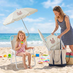 Kids Beach Chair with Umbrella, Kids Beach Chair with Umbrella, Foldable Toddler Lawn with Sun Shade for/Pool/Camping/Fishing, Bunny