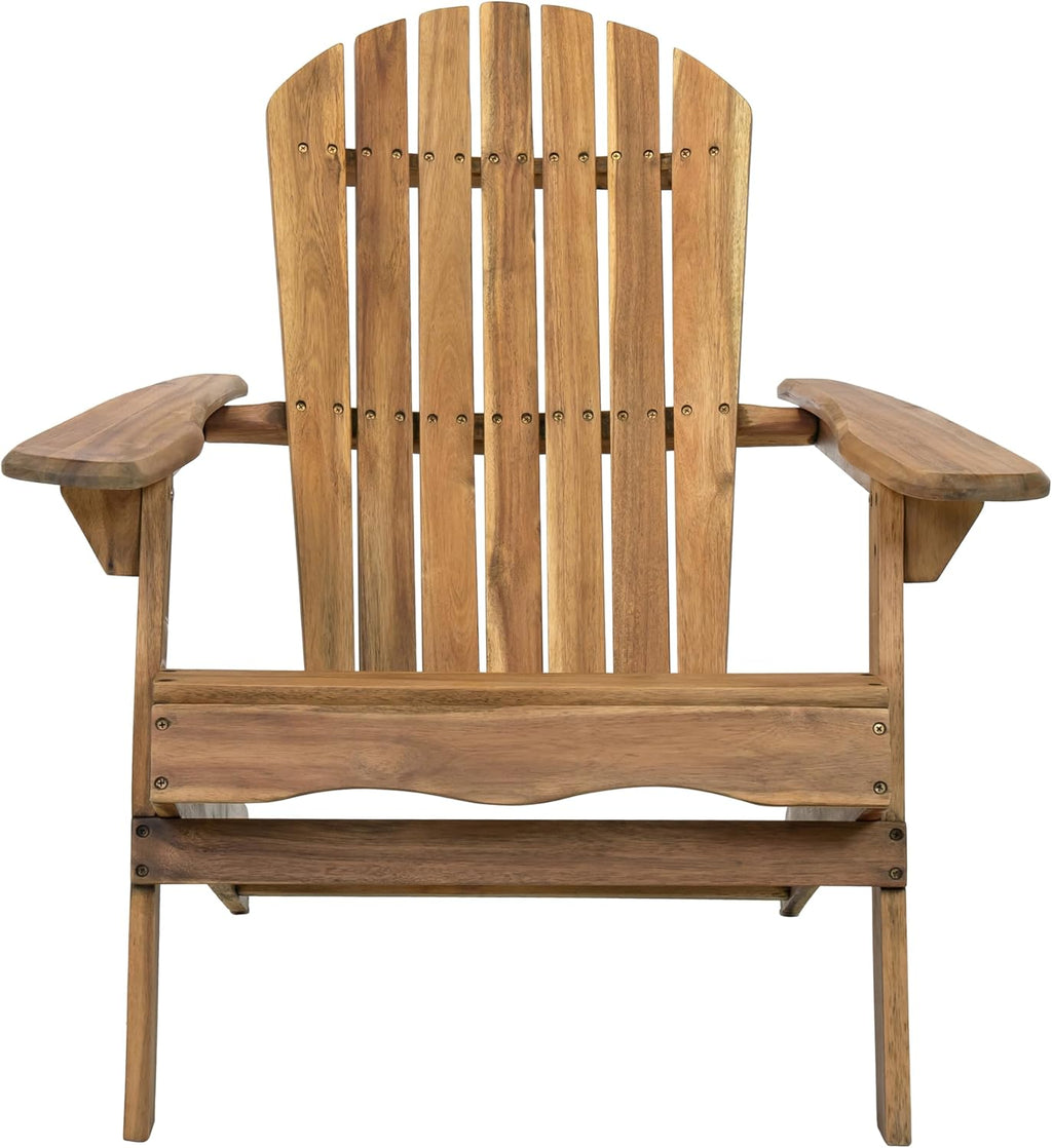 Christopher Knight Home Hanlee Folding Wood Adirondack Chair, Natural Stained Twin