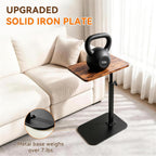 Adjustable TV Tray Table, 360° Swivel C-Shaped End Table that Slides Under Couch, Sofa, Bed, Recliner Chair, Small Side Table Desk for Laptop, Food Eating, Living Room, Bedroom, Small Spaces