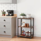 VECELO Tall End Side Table,30" Height Nightstand with 3-Tier Storage Shelf for Living Room Bedroom Office Hallway Study