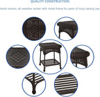 Jeco 3 Piece Rocker Wicker Chair Set, Espresso