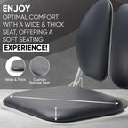 【Premium Dual-Backrests】 Made in Korea Ergonomic Floor Chair with Back Support - Meditation Chair, Floor Gaming Chair, Reading Chair, Floor Chairs for Adults, Foldable Chair (Black Leather)