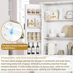 RiteSune 72" Tall Kitchen Pantry Storage Cabinet with 3 Keyboard Drawers & 6 Adjustable Shelves (2 Drawer - White)