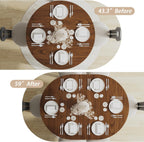 43"-59" Extendable Dining Room Table for 4-8, Round Expandable Kitchen Table with Fluted Sliding Door Cabinet, Modern Farmhouse Oval Dinner Tables for Dining Room Kitchen Living Room,Walnut
