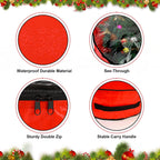 Pwsap 2 Pack Christmas Wreath Storage Container - 30 Inch, Garland Storage, Christmas Large Wreath Storage Container Cover, Durable Tarp Material, Dual Zipper Storage Bag for Xmas Holiday, Red