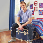 Rhino Trunk & Case Large Essential Trunk With Wheels 32”x18”x14”, 1000+ lbs Capacity - Many Colors. Strong, USA Made Summer Camp Footlocker, and Secure College Dorm Storage Chest