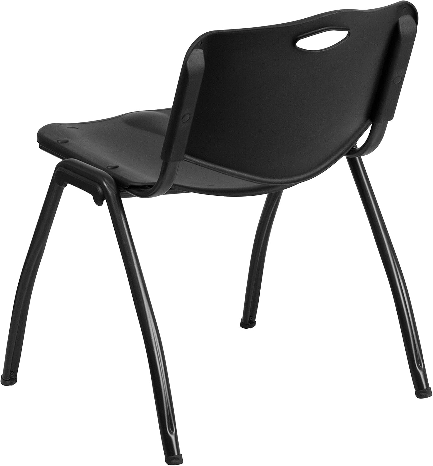 EMMA + OLIVER 880 lb. Capacity Black Plastic Stack Office Side Chair