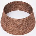 LAQUEDECRAFT 24 Inch Tree Collar Brown, Handwoven Water Hyacinth Christmas Tree Collar for Artificial Trees, Rustic Boho Basket Weave Wicker Tree Collar, Farmhouse Holiday Decor