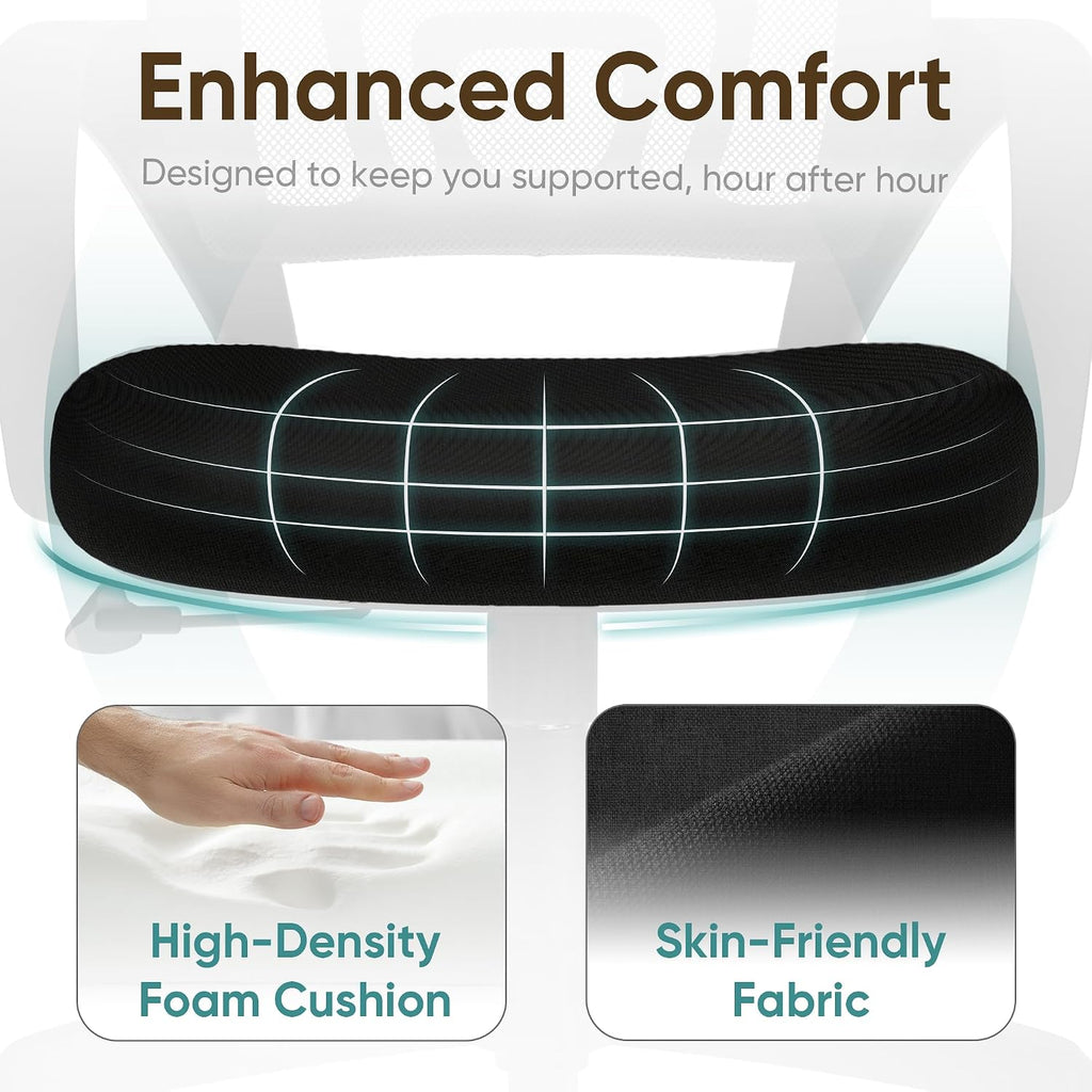 ETONEX Office Chair with Ergonomic Mid Back Cushion Lumbar Support Adjustable Swivel Rolling Computer Gaming Desk Chair Comfy Mesh Seat Wheels Home Executive Use (1, All Black)