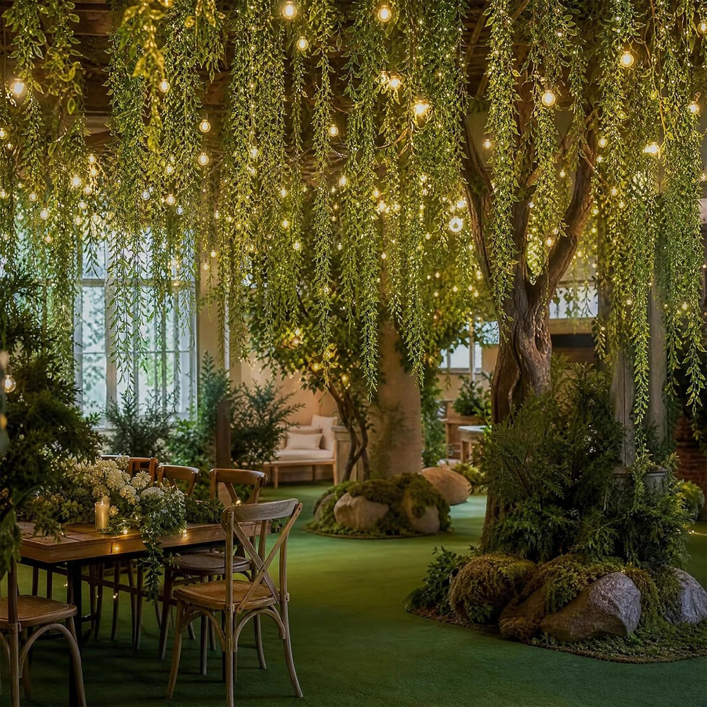 68.9ft Artificial Hanging Willow Vines Greenery Jungle Theme Decor for Woodland Forest Safari Party, Classroom Home Garden Wall Indoor Outdoor DIY Decoration