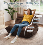 Oversized Bean Bag Chairs for Adults, Giant Beanbag Chair with Memory Foam, Comfy Lounge Chair Lazy Sofa for Apartment, Living Room, Bedroom, Office(Teddy Fabric)