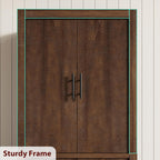 Takywep 70.45” Tall Farmhouse Kitchen Pantry Cabinet, Wood Storage Cabinet with 4 Doors & Adjustable Shelves, Anti-Tip Design, Sturdy Bookcase for Kitchen/Dining/Office, Walnut