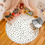 5.9 ft Circular Rug Washable Non-Slip Crawling Play Mat Round Rug Circle Back to School Reading Calming Corner Decor for Teaching and Playroom Bedroom Decorations(Dotty)