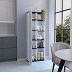 Kitchen Pantry Storage Cabinet with and Five Interior and Exterior Shelves