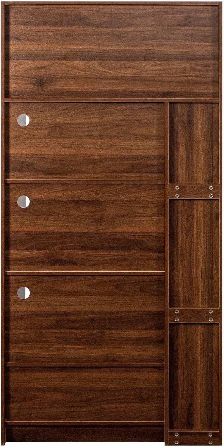 70.87" H Kitchen Pantry Cabinet with Microwave Stand – Multi-Functional Pull-Out Shelves, 1 Drawer, Aluminum-Frame Glass Door (Freestanding)