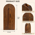2 Pack Wooden Wall Vase, Dark Brown Hanging Wall Planter, Modern Boho Wall Decor, Farmhouse Entryway Bathroom Wall Decor, Rustic Art for Living Room, Bedroom, Dining Room
