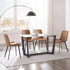 Dining Chairs, Modern PU Leather Dining Room Chair with Sturdy Metal Legs, Upholstered Seat Dinner Chairs Accent Side Chairs for Indoor Kitchen Living Room (Brown, Set of 4)