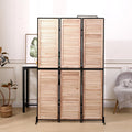 3 Panel Room Divider, 6Ft Wood Folding Privacy Screen, Free Standing Room Separator for Home Office Bedroom, Wall Partition Dividers with Metal Frame
