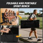 Begonia.K 6 Seats Portable Folding Soccer Benches for Team - Foldable Sideline Bench with Pockets & Carry Bag - Lightweight Team Chair for Football Camp Outdoor Sports Events