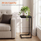 Adjustable C Side Table - End Table Living Room Bedroom Indoor Small C Shaped Couch Tray Desk, Black