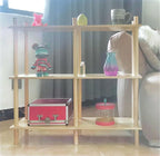 3 Tier Wide End Table, Solid Wood Bedside Night Stand for Small Spaces Corner Coffee Storage Shelf for Office, Living Room, Bedroom