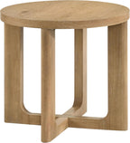 Coaster Home Furnishings - Kessler - Wood - End Table with Circular Surface, Cross Bracing, and Thick Top - Living Room - 23.5-Inch - Light Oak - 735987