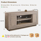 OKD Modern 70" TV Stand, Entertainment Center for TVs Up to 80", Media Console with Large Open Storage & Side Cabinets, Thick Wood Design for Living Room, Alder Grey