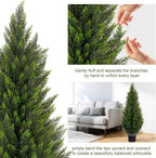 VIVATREES 3FT Artificial Topiary Cedar Trees, UV-Resistant Faux Evergreen Outdoor Plants, Artificial Pine Tree for Outdoor Front Porch Patio Entryway Decor, Set of 2