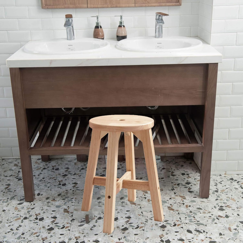 Lestar H18 Wooden Stool, Solid Wood Round Stools