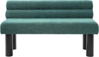 Christopher Knight Home Wally Fabric Upholstered Dining Bench, Long Dining Room Chair, Wooden Entryway Bench, Bedroom End of Bed Bench, Teal Green+Black