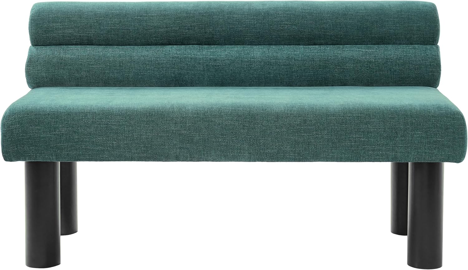 Christopher Knight Home Wally Fabric Upholstered Dining Bench, Long Dining Room Chair, Wooden Entryway Bench, Bedroom End of Bed Bench, Teal Green+Black