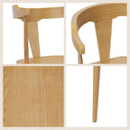 Poly & BARK Mid Century Modern Enzo Dining Chair Solid Oak Wood Set of 2