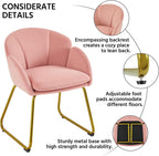 Yaheetech Flower Shape Vanity Chair with Petal Armrests, Pink | Velvet Makeup Chair no Wheels with Golden Metal Legs, Modern Side Armchair with Back for Living Room/Bedroom/Home Office