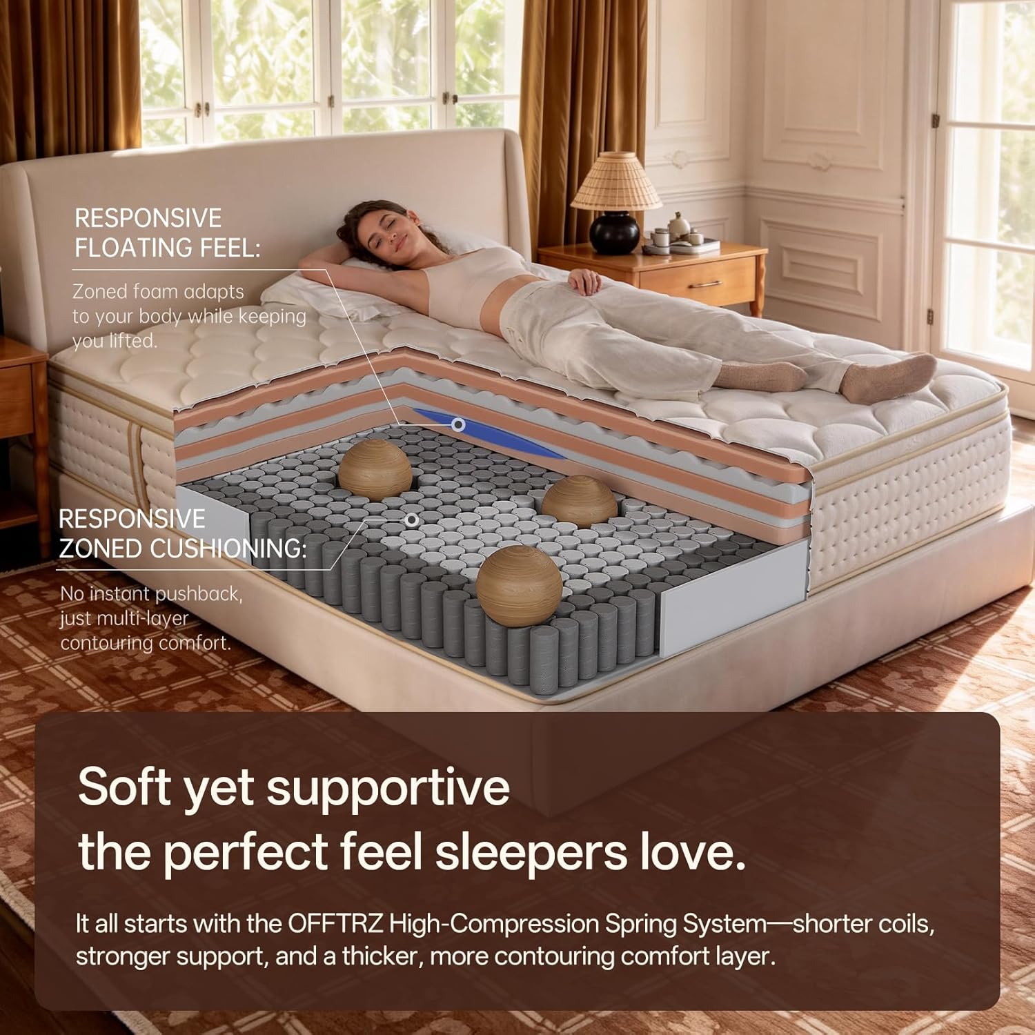 12 Inch King Size Mattress | The Feel Most Sleepers Prefer King Mattress Hybrid | Contouring Memory Foam Comfort & Balanced Support for Back and Side Sleepers – Medium-Firm (King, 12, 12, Inches)