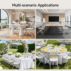 ONBRILL Folding Chairs 4 Pack, 550LBS Capacity Heavy Duty Plastic Folding Chairs with Reinforced Steel Frame, Portable Commercial Chair for Indoor and Outdoor, Wedding, Party, Office, White
