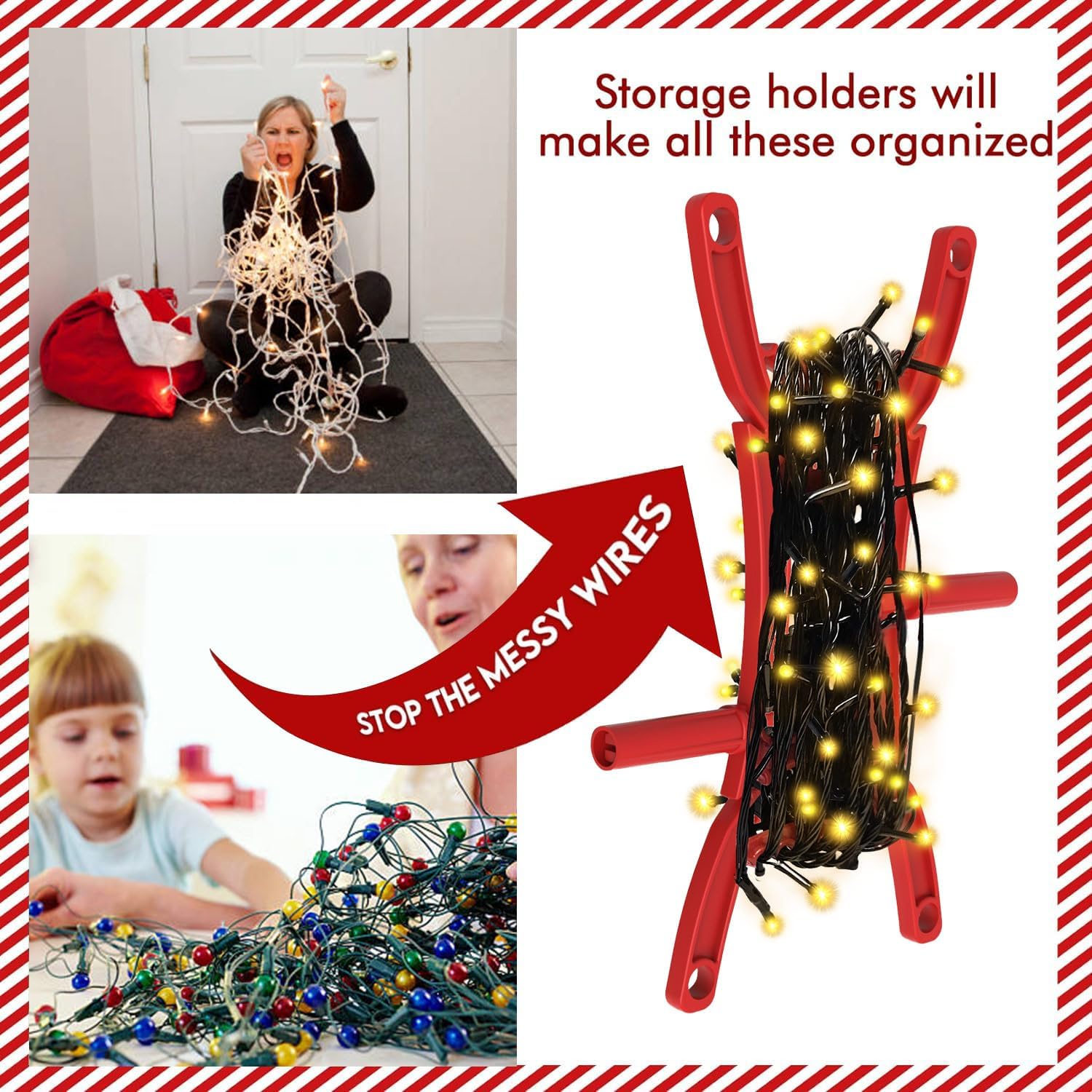 12PCS Rotating Handle Christmas Lights Storage Holder, Efficient & Durable,Tangle-Free Wires, Rope Winder for Ropes, String Lights, Fairy Lights, Wires, Garlands, Beads, Cords