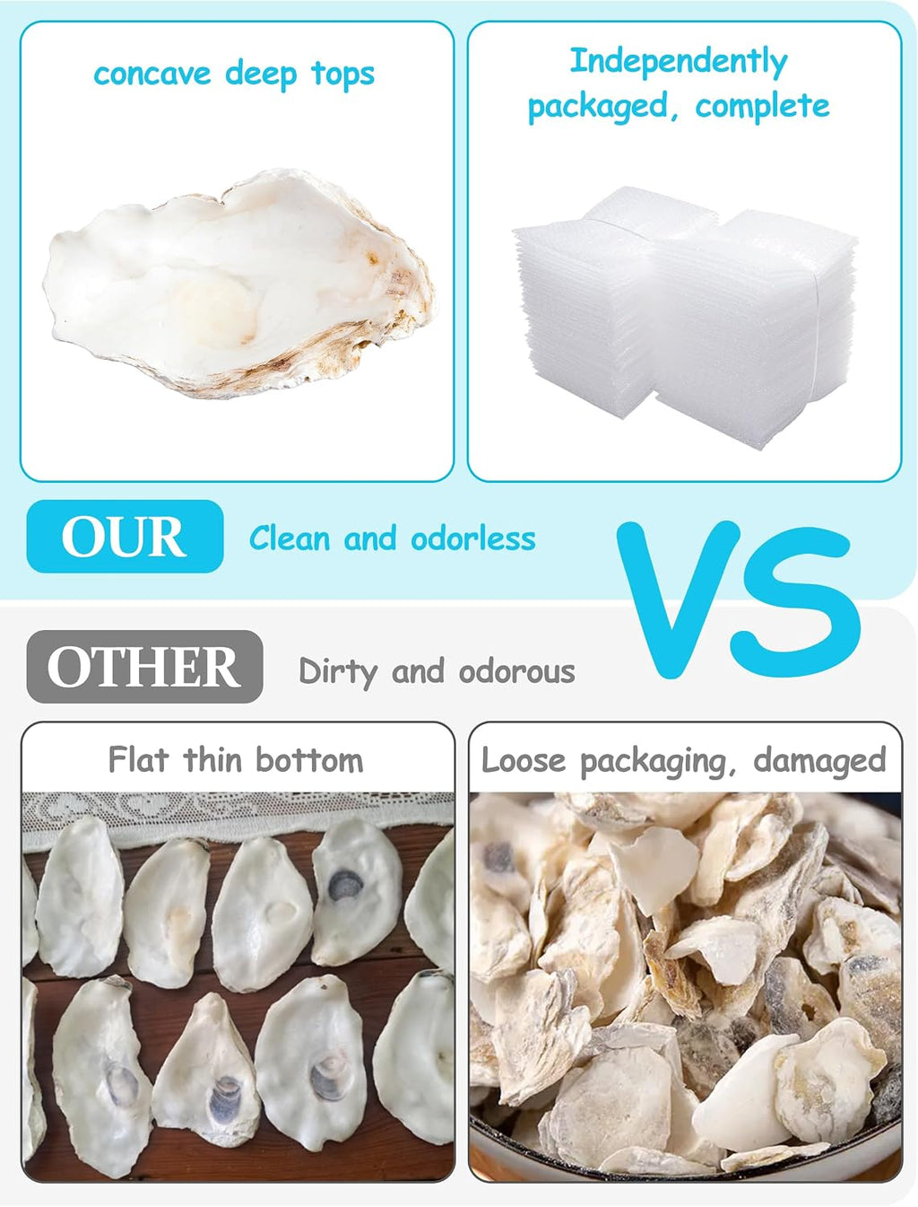 10Pcs Extra Large Oyster Shells for Crafts （ 5"-6"）, Oyster Shell for Crafting、Painting、Wedding、Christmas、Beach Theme Decor， and Clean、Odor-Free Sea Shells for Crafting