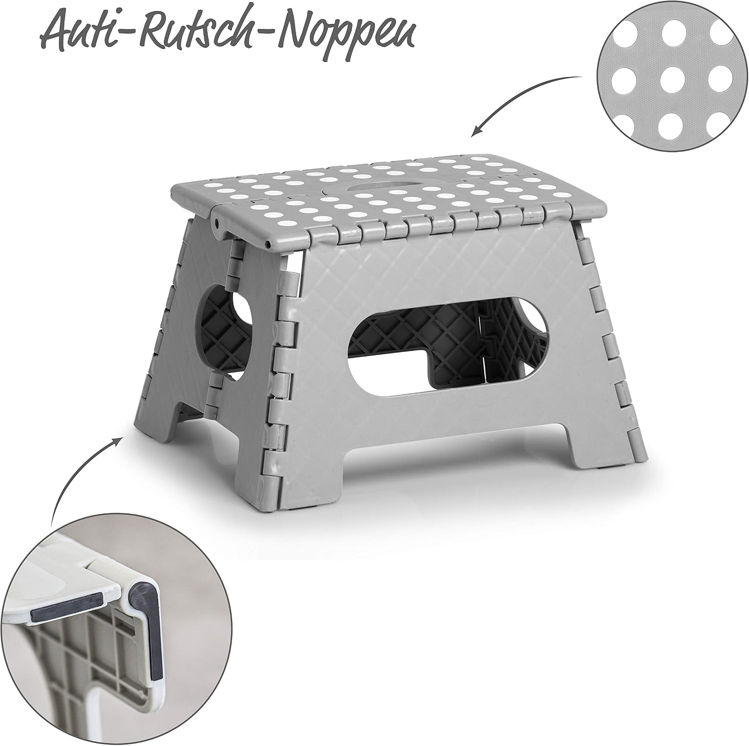Folding Stool Portable Sturdy Camping Stool Lightweight Adjustable Retractable Stool with Load Capacity 420lbs for Camping Fishing Hiking Climbing BBQ